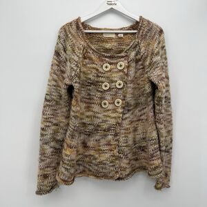 Sleeping On Snow Anthropologie Multicolor Wool Blend Cardigan Sweater Boho Large